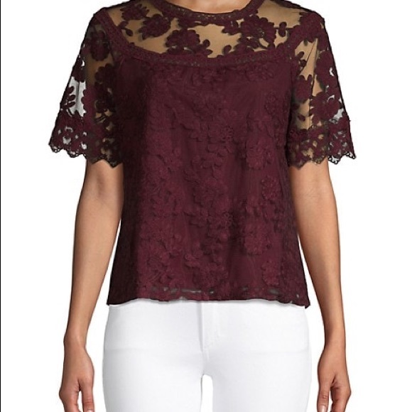 Laundry By Shelli Segal Tops - Laundry maroon lace top new with tags size medium